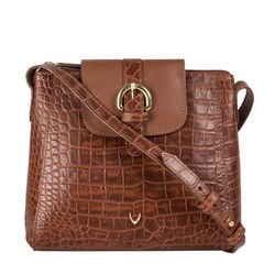 Las Handbags Leather For Women Online Hidesign Sb Lyra Women S Handbag Croco Tan