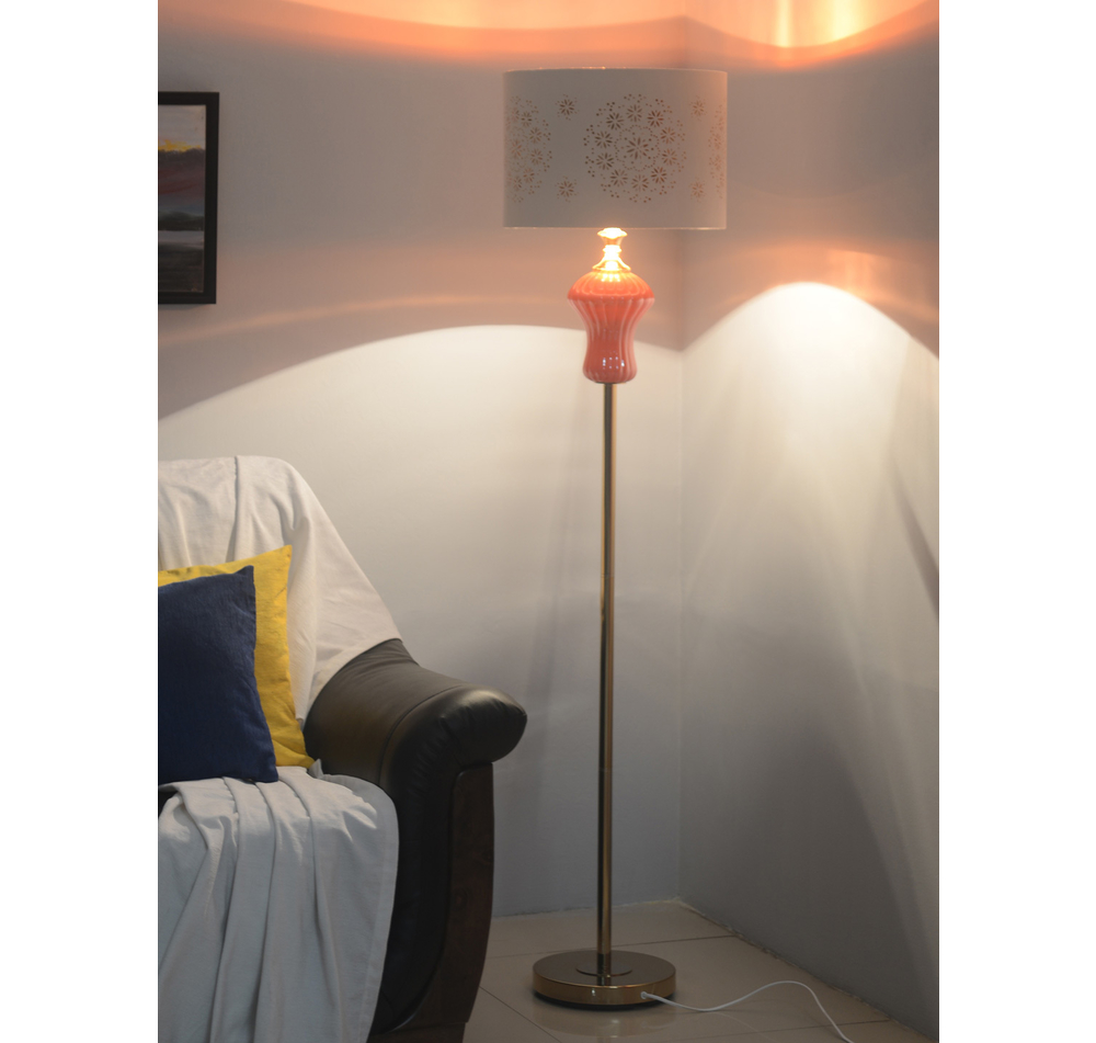 Flora Ceramic Floor Lamp Orange At Home Flora Ceramic Floor Lamp Orange
