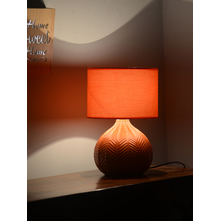 Geometric Leaf 28X38CM Large Table Lamp, Orange